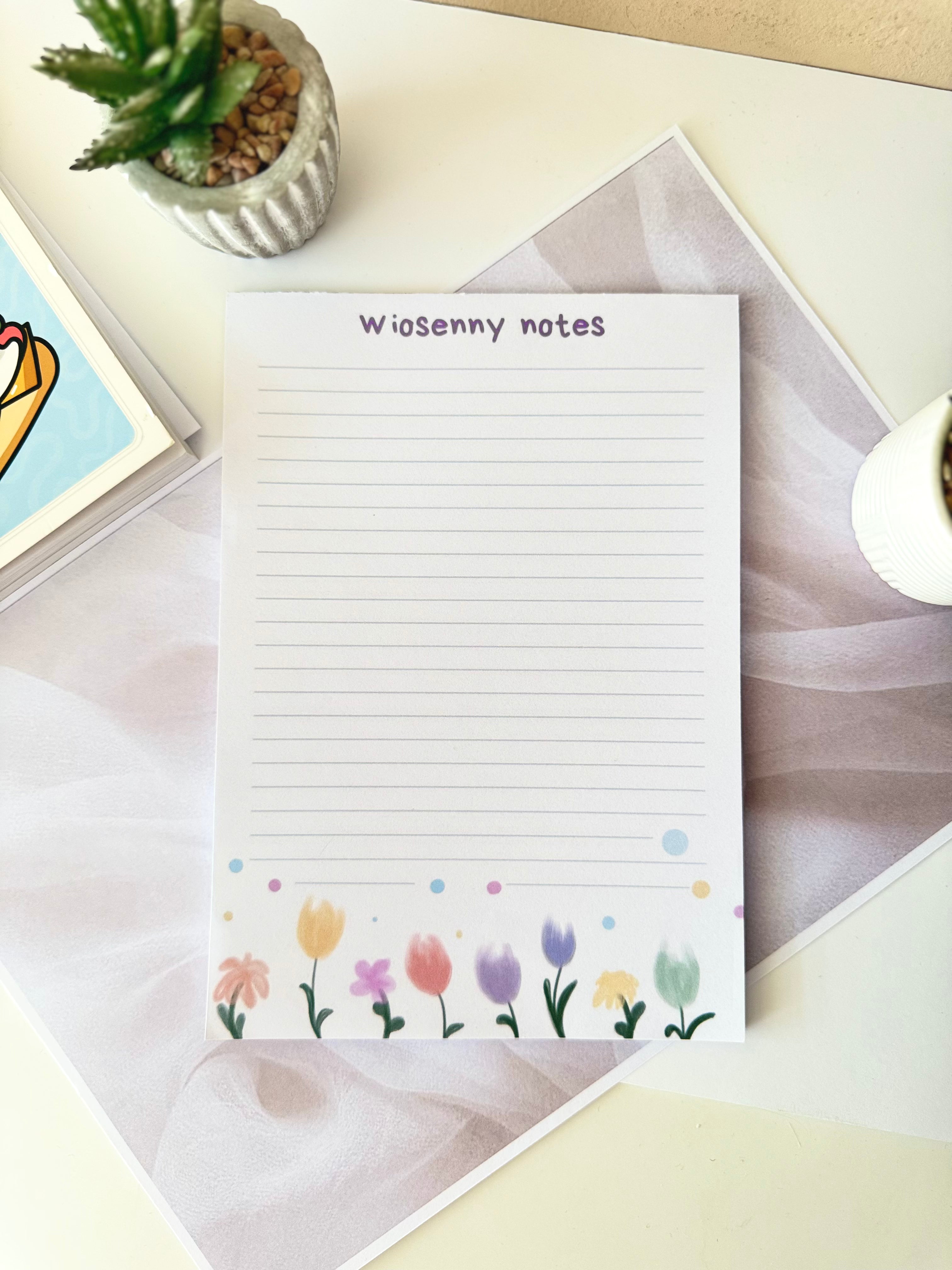 wiosenny notes w kwiatki