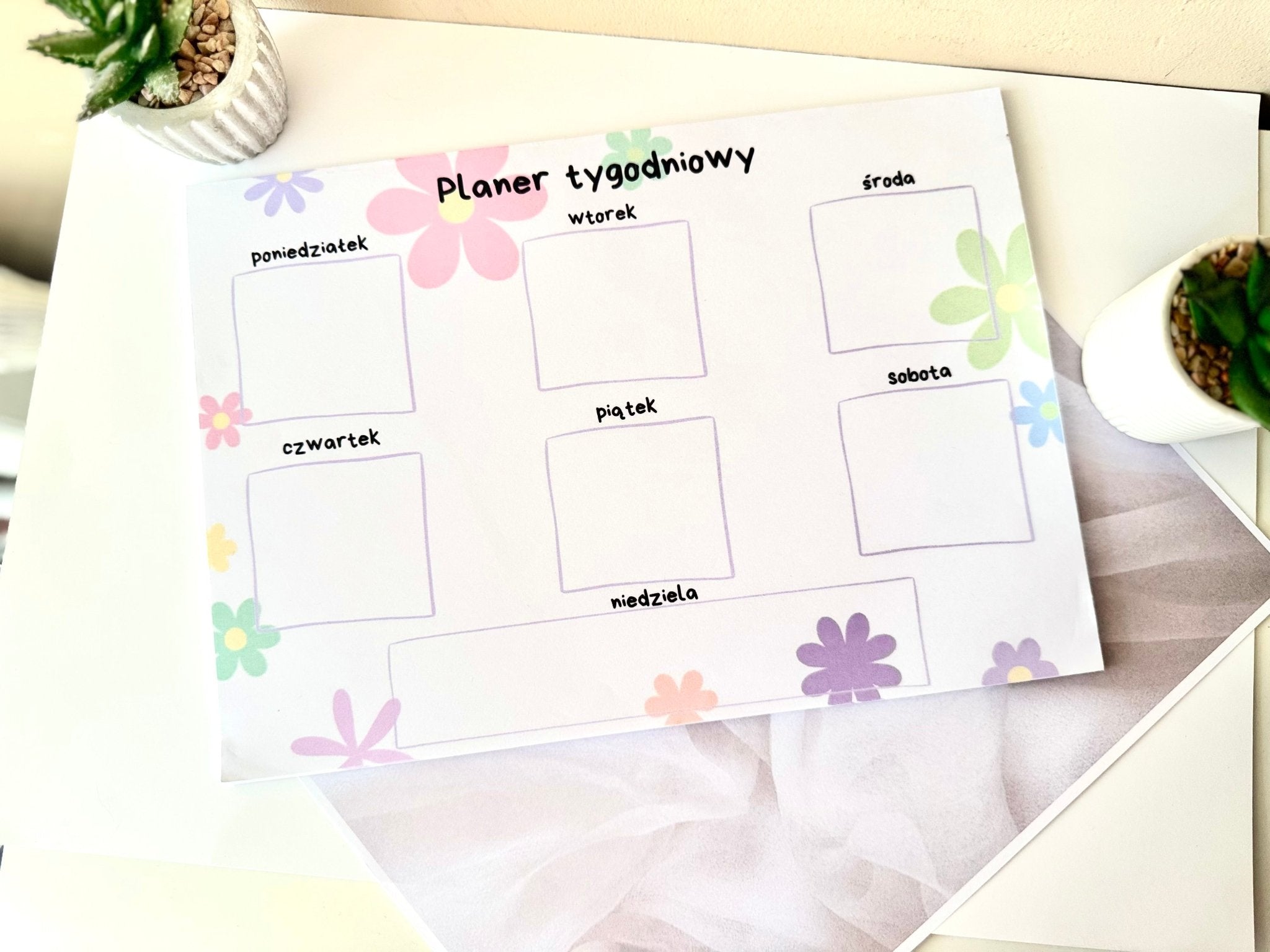 wiosenny planer tygodniowy - Lilac Paper